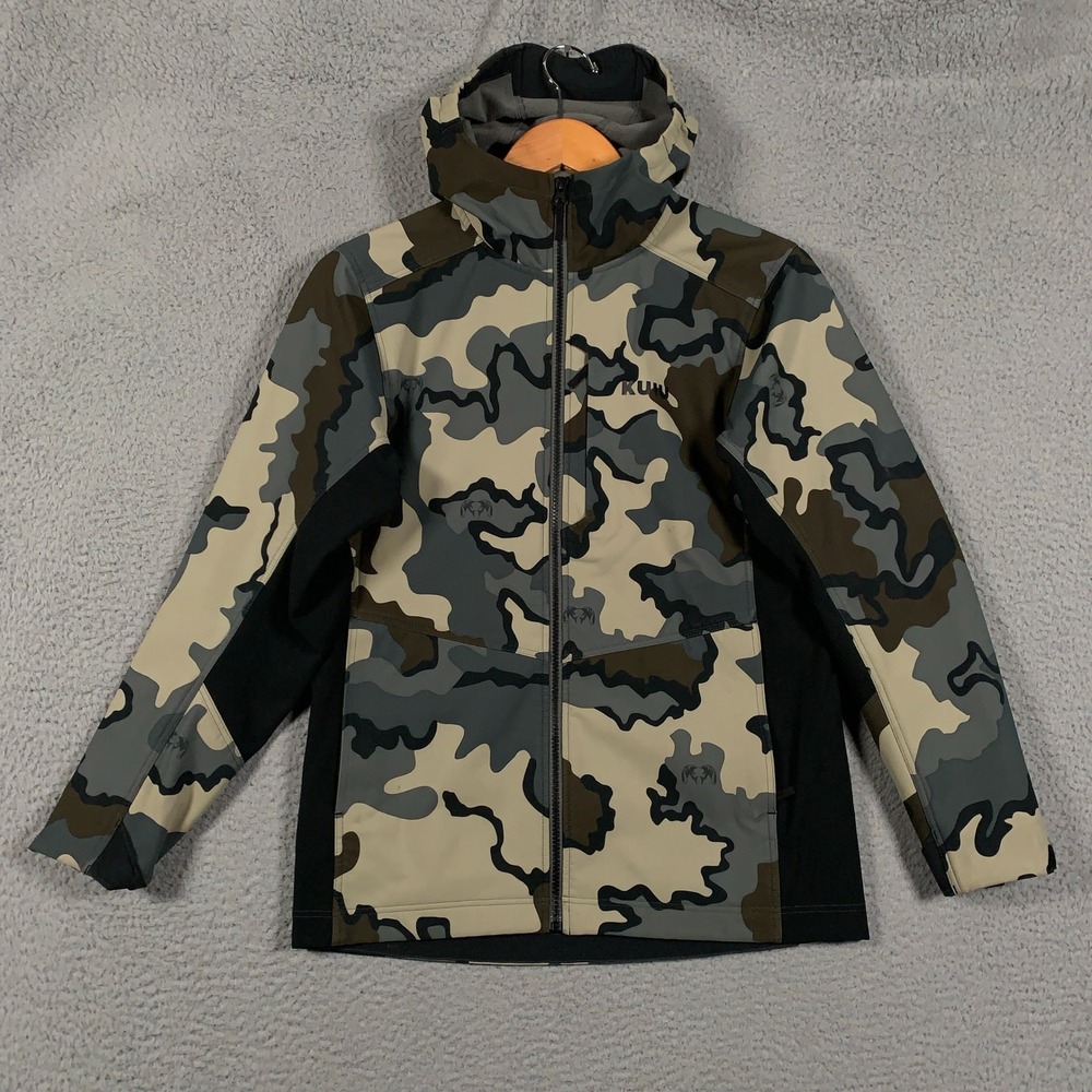 Kuiu Rubicon Jacket Youth Large L Camo Hunting Hooded Fleece Lined Softshell DWR